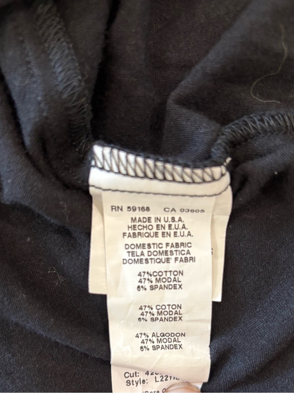 KAREN KANE Sz Large Black Sleeveless High Low Dress Lined Cotton Jersey EUC - Picture 4 of 7
